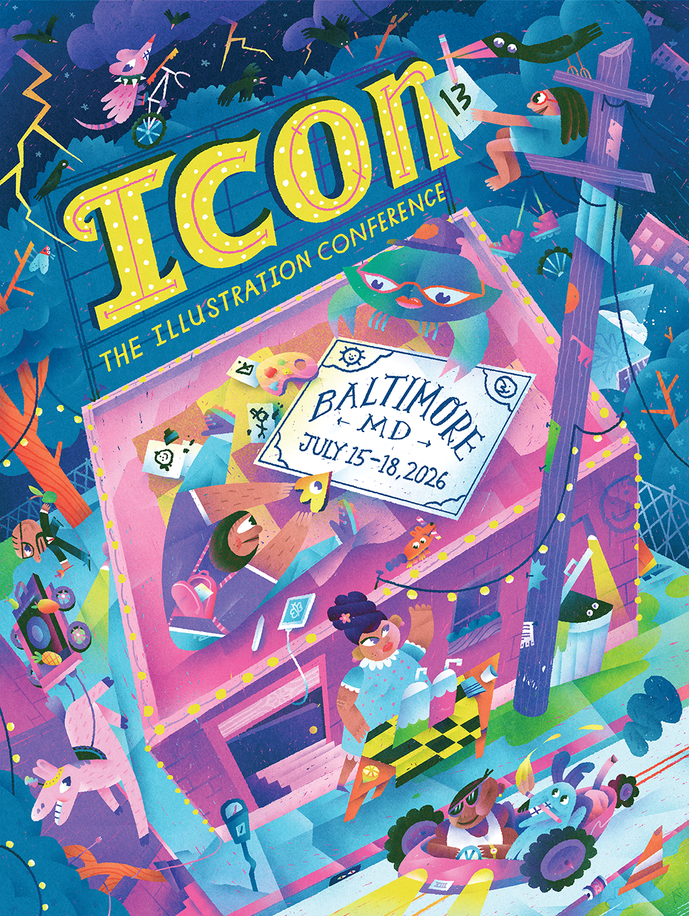 ICON13 Poster Illustration by Andrew Haener